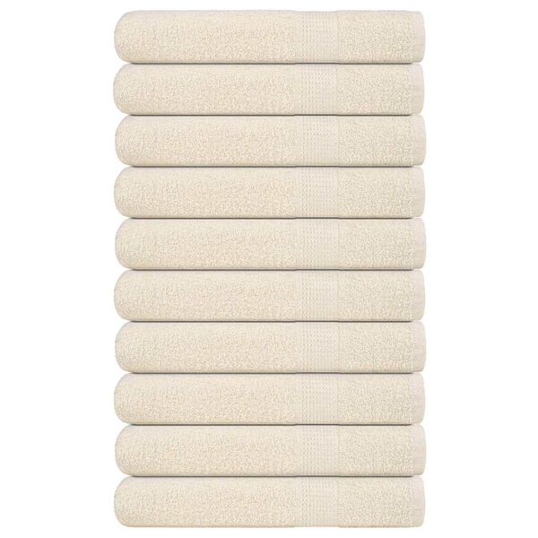 vidaXL Handt&uuml;cher FROGN 10 Stk. Creme 100x200 cm 360 g/m&sup2;