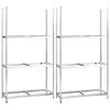 vidaXL Reifenregale mit 3 B&ouml;den 2 Stk. Silbern 110x40x200 cm Stahl