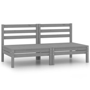 vidaXL 2-Sitzer-Gartensofa Grau Kiefer Massivholz