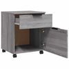 vidaXL Mobiler Aktenschrank mit Rollen Grau Sonoma 45x38x54 cm