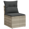 vidaXL Sofa Set mit Kissen mit Speicher Hellgrau Poly-Rattan