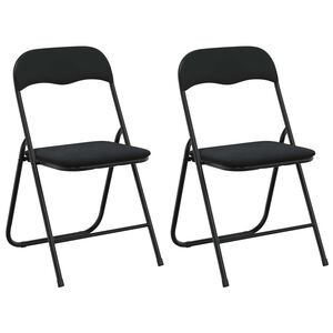 vidaXL Klappstuhl 2 pcs Schwarz 48 x 44 x 78 cm Samt