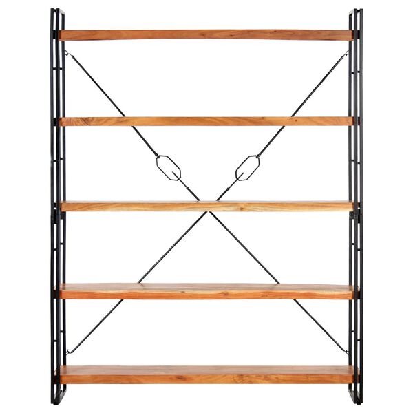 vidaXL Bücherregal 5 Fächer 140x30x180 cm Akazie Massivholz