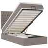 vidaXL Ottoman-Bett mit Matratze & LEDs Taupe 90x190 cm Stoff