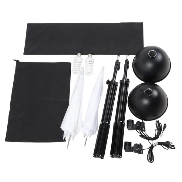 vidaXL Studiobeleuchtung-Set: Schirm-Softbox, Lampenschirme & Stative