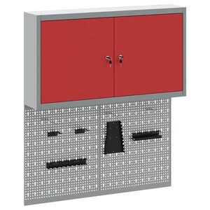 vidaXL Werkzeugschrank-Set 3 pcs Rot Pulverbeschichteter Stahl