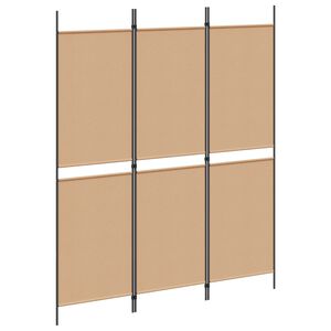 vidaXL 6-teiliger Raumtrenner Beige 300 x 200 cm Stoff