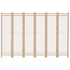 vidaXL 6-tlg. Paravent Faltbar 240 cm Bambus und Canvas