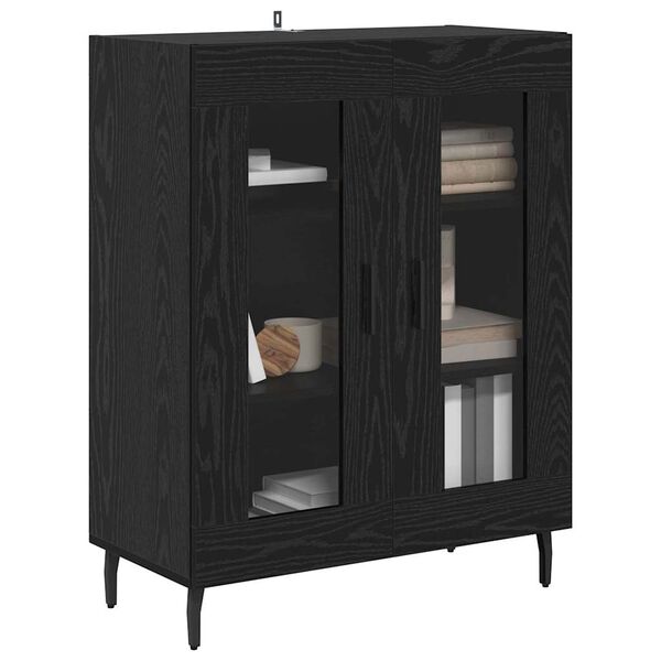 vidaXL Sideboard Schwarz Eichen-Optik 69,5 x 34 x 90 cm Holzwerkstoff