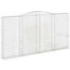 vidaXL Gabione mit Hochbogen 400x30x200/220 cm Verzinktes Eisen