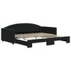 vidaXL Tagesbett Ausziehbar Schwarz 100x200 cm Samt
