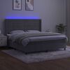 vidaXL Boxspringbett mit Matratze & LED Hellgrau 180x200 cm Samt