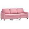 vidaXL 3-Sitzer-Sofa mit Hocker Rosa 180 cm Samt