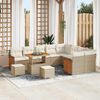 vidaXL Gartensofa-set mit Kissen 13 pcs Beige und Creme Poly-Rattan