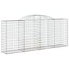 vidaXL Gabione mit Hochbogen 300x50x120/140 cm Verzinktes Eisen