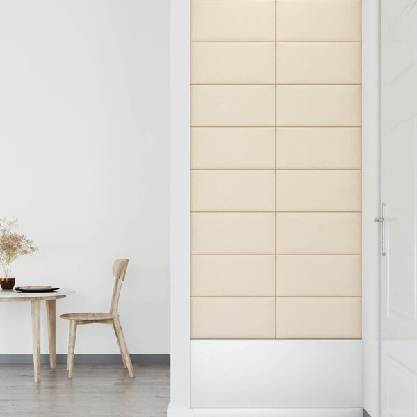 vidaXL Wandpaneele 12 Stk. Creme 60x30 cm Samt 2,16 m&sup2;