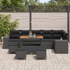 vidaXL Gartensofa-set mit Kissen 10 pcs Schwarz Poly-Rattan