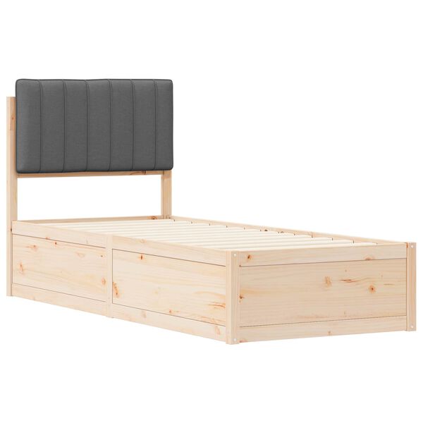 vidaXL Bettgestell mit gepolstertem Kopfteil Dunkelgrau 80 x 200 cm