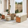 vidaXL Gartensofa-set mit Kissen 10 pcs Beige und Creme Poly-Rattan