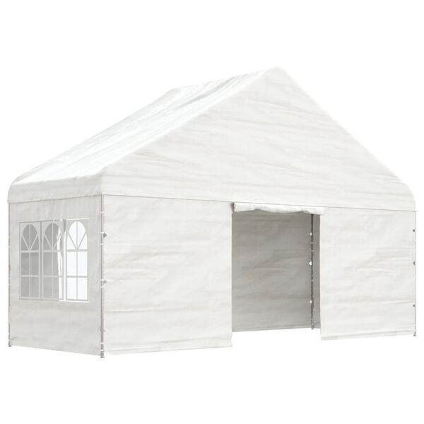vidaXL Pavillon mit Dach Weiß 5,88x2,23x3,75 m Polyethylen