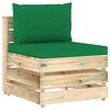 vidaXL 8-tlg. Garten-Lounge-Set mit Kissen Gr&uuml;n Impr&auml;gniertes Holz