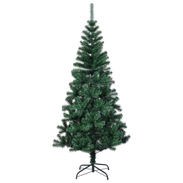 vidaXL K&uuml;nstlicher vorbeleuchteter Weihnachtsbaum Gr&uuml;n 210 cm