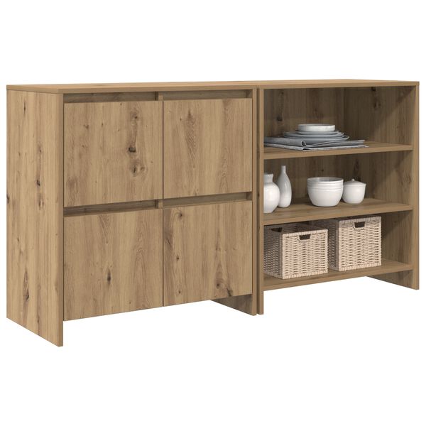 vidaXL Sideboard 2 pcs Artisan-Eiche 70 x 41 x 75 cm Holzwerkstoff