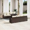 vidaXL Garten-Sofa-Set mit Kissen 7 pcs Braun Poly Rattan
