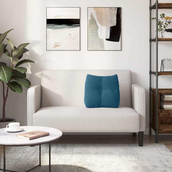 vidaXL R&uuml;ckenkissen Blau 45 x 24 x 50 cm Samt