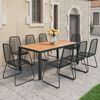vidaXL 9-tlg. Garten-Essgruppe PVC Rattan Schwarz und Braun