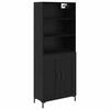 vidaXL Highboard Schwarz Eichen-Optik 69,5 x 34 x 180 cm Holzwerkstoff