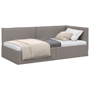 vidaXL Eckbettgestell Taupe 90 x 190 cm Stoff
