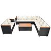 vidaXL 6-tlg. Garten-Lounge-Set mit Auflagen Poly Rattan Schwarz