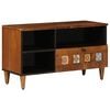vidaXL TV-Schr&auml;nk mit Regal Walnuss 80 x 33 x 46 cm Massivholz Mango
