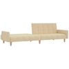 vidaXL Schlafsofa 2-Sitzer mit Fu&szlig;hocker Creme Stoff