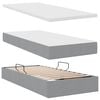 vidaXL Bett mit Stauraum und LED Hellgrau 100 x 200 cm Polyester