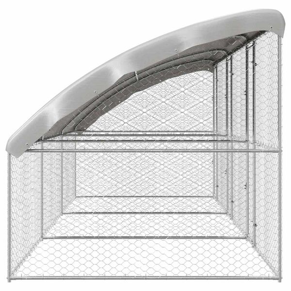 vidaXL Hundek&auml;fig 3 pcs Silber 6 x 2 x 2 m Verzinkter Stahl