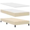 vidaXL Boxspringbett mit Matratze mit LED Creme 90 x 190 cm Stoff