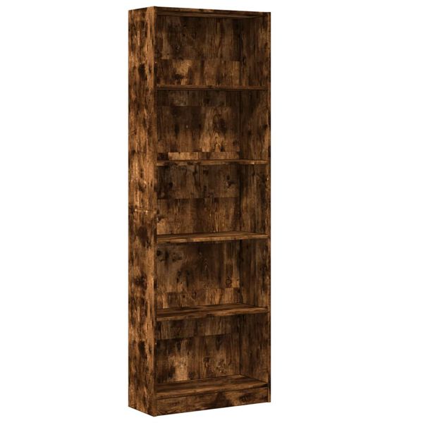 vidaXL Bücherregal Räuchereiche 60x24x176 cm Holzwerkstoff