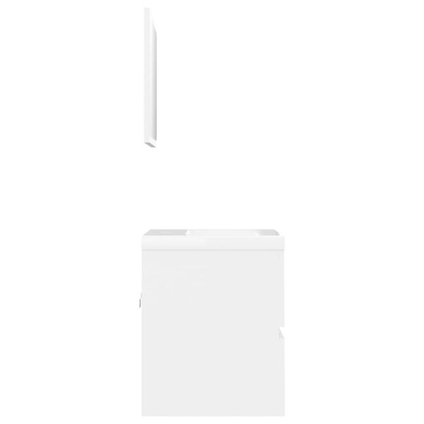 vidaXL Badm&ouml;bel-Set Wei&szlig; Holzwerkstoff