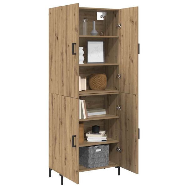 vidaXL Highboard Artisan-Eiche 69,5 x 34 x 180 cm Holzwerkstoff