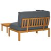 vidaXL Sofa Set mit Kissen Uni 2 pcs Anthrazit Massivholz Akazie