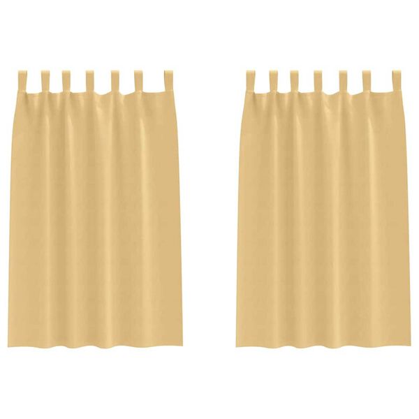 vidaXL Verdunkelungs-Vorh&auml;nge mit Ringen 2 pcs Beige 175 x 140 cm