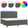 vidaXL Boxspringbett mit Matratze & LED Dunkelgrau 200x200 cm Samt