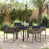 vidaXL Garten Essgruppe mit Kissen 5 pcs Grau Poly-Rattan
