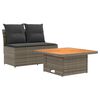 vidaXL 2 St&uuml;ck Garten Mittel Sofa Mit Hochklapptisch Poly-Rattan