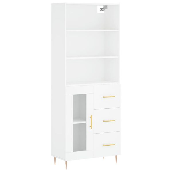vidaXL Highboard Wei&szlig; 69,5x34x180 cm Holzwerkstoff