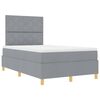 vidaXL LED Boxspringbett mit Matratze Hellgrau 120 x 190 cm Stoff