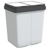 vidaXL Duo M&uuml;lleimer Wei&szlig; 2x25 L