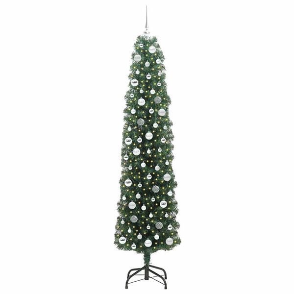 vidaXL K&uuml;nstlicher Weihnachtsbaum mit 300 LEDs mit St&auml;nder Gr&uuml;n 210 cm